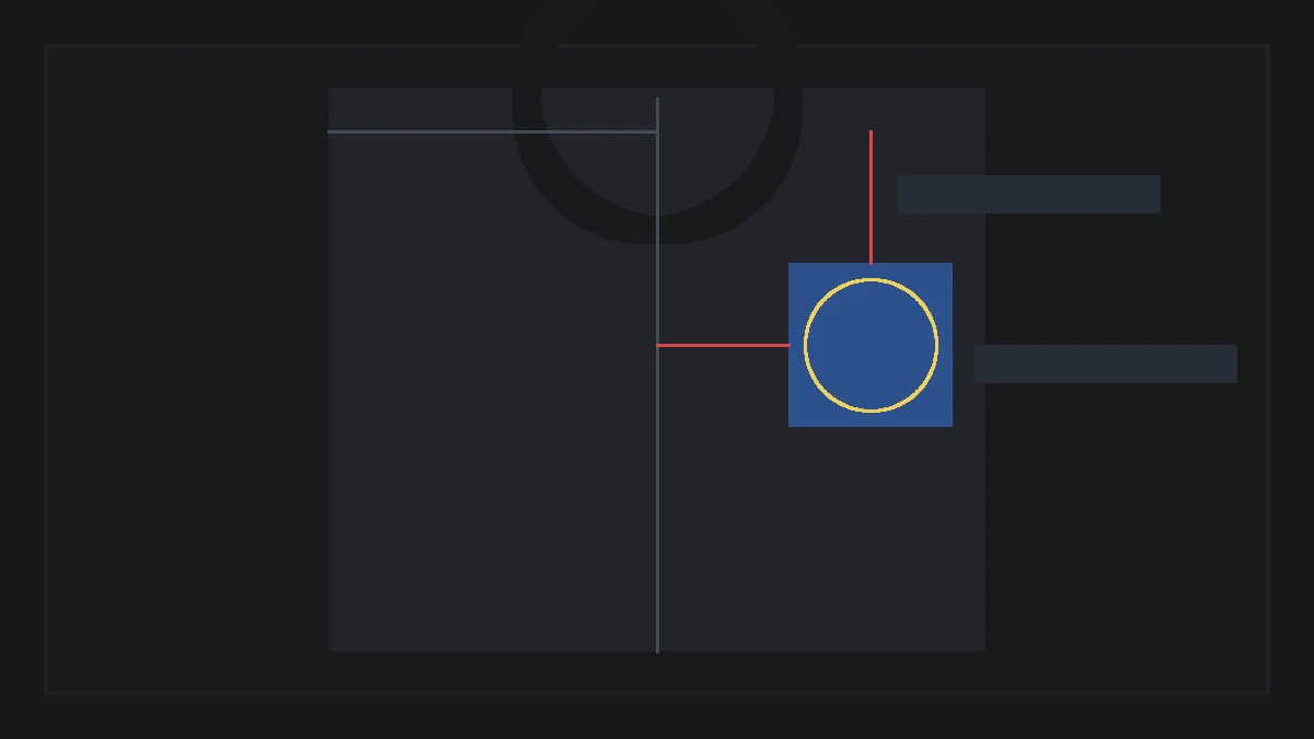 left-chest-logo-placement-diagram Left chest logo size and placement measurement diagram on t-shirt